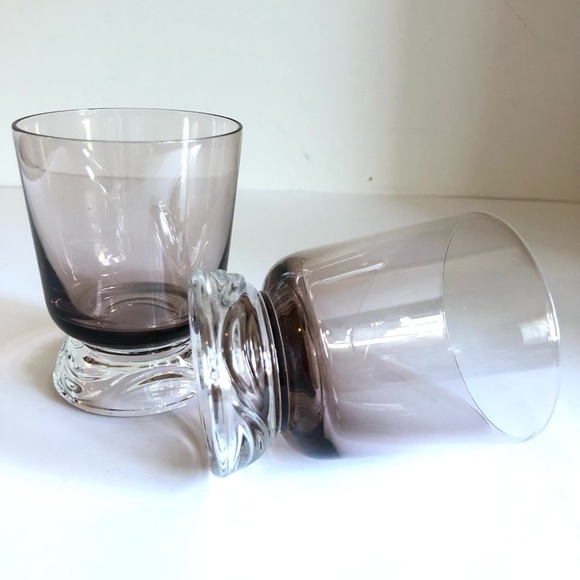 Vintage Fostoria Tiara  molded clear bottom glasses - Picture 2 of 3